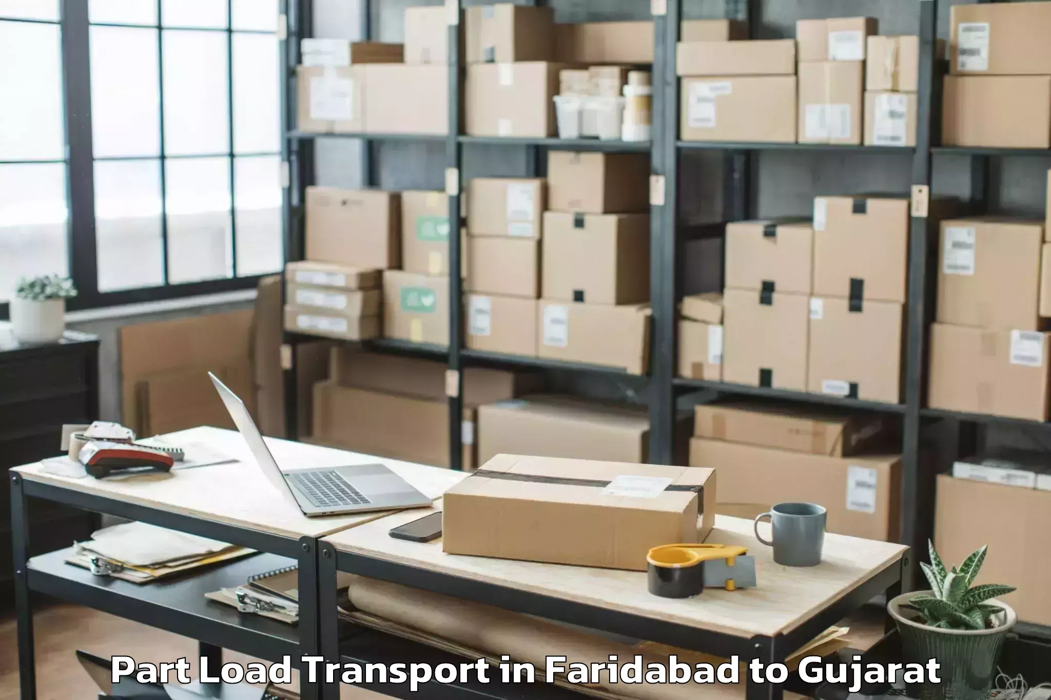 Top Faridabad to Madhavpur Part Load Transport Available